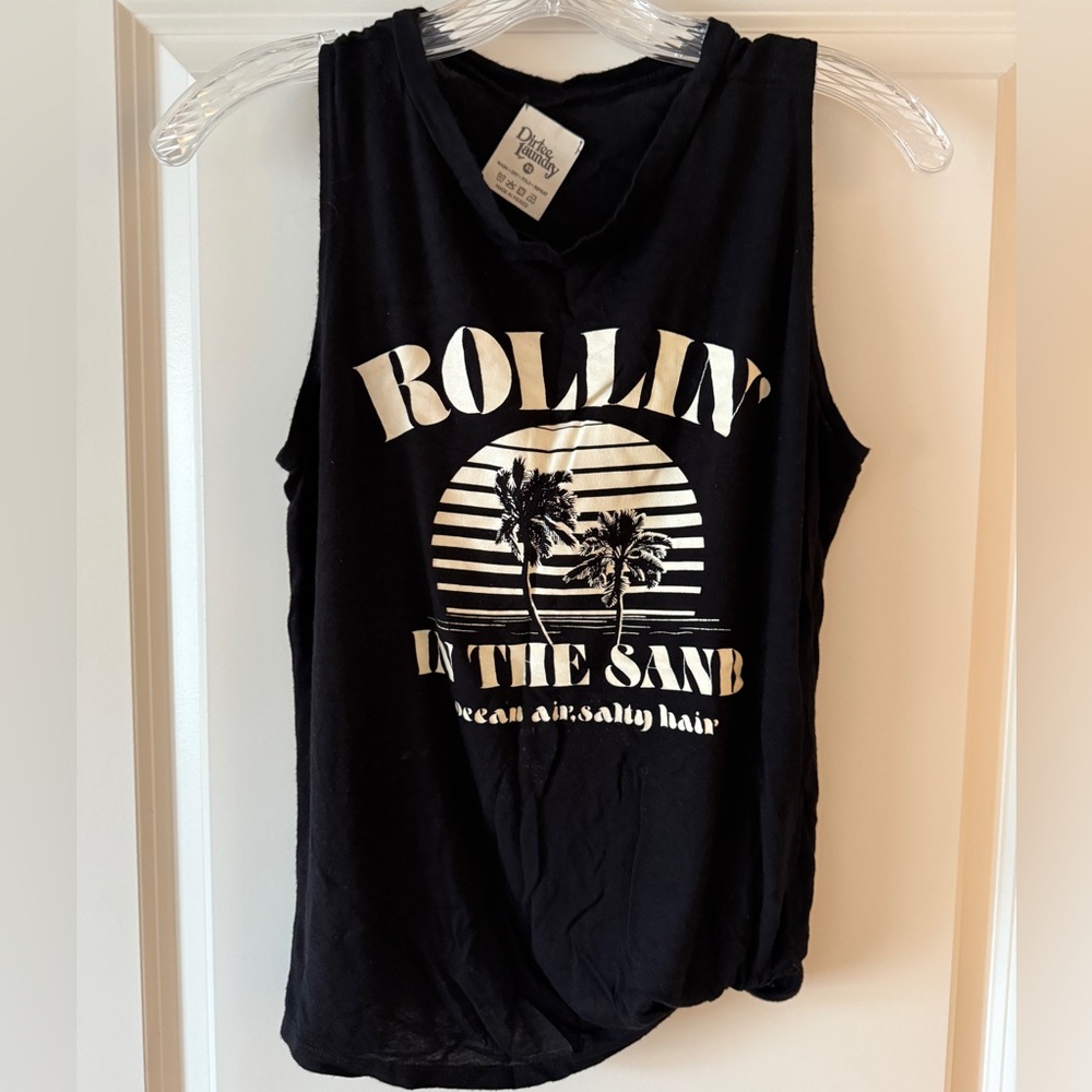Black Graphic Tank Top